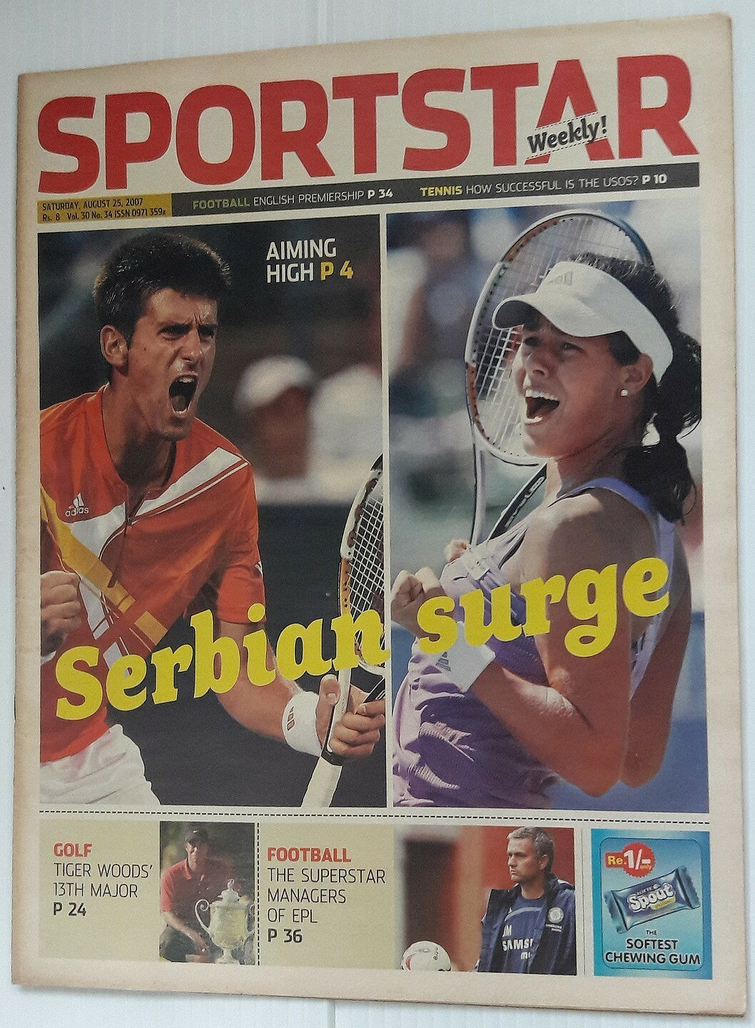 India Sportstar 2007-12 TENNIS cover issues 10” X 13” (5)