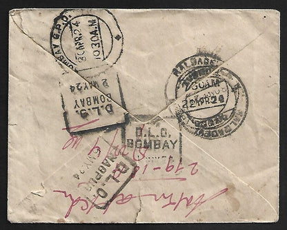 AOP India 1924 D.L.O. cover