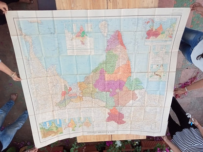 Survey of India 1972 large canvas map India & Adjacent Countries 64" x 72"