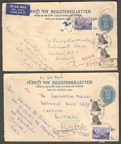 (AOP) India uprated registered envelopes to Australia (29)