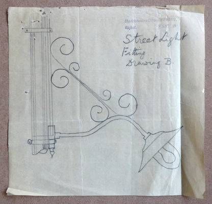 India 1930 Rajkot designs & letters re: introduction of Electric Street Lighting