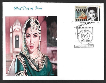 India 2011 Heroines of Indian Cinema private FDCs - Meena Kumari (3)