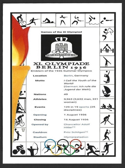 India 2024 Paris Olympics maxi card with 1936 Berlin, Germany Olympics cachet