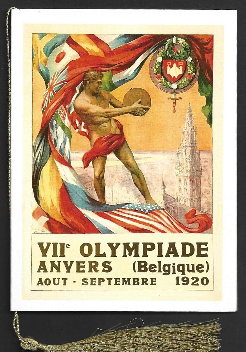 India 2024 Paris Olympics souvenir ith 1920 Antwerp, Belgium Olympics cachet