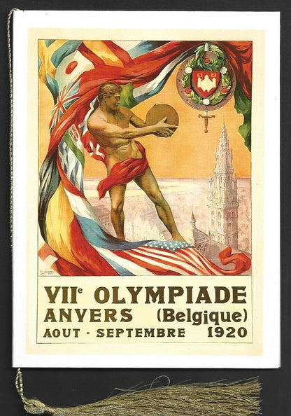 India 2024 Paris Olympics souvenir ith 1920 Antwerp, Belgium Olympics cachet