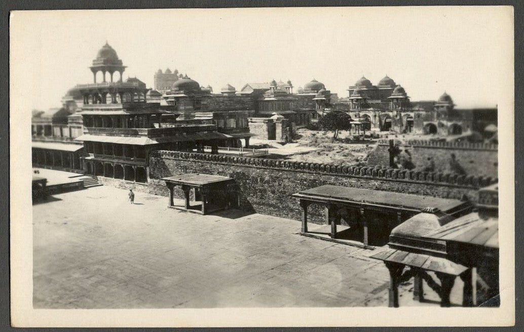 AOP India vintage rppc real photo postcard PANCH MAHAL, FATEHPUR SIKRI