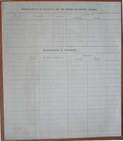 India The Central India Tobacco Co Ltd 1930s unused share certificate