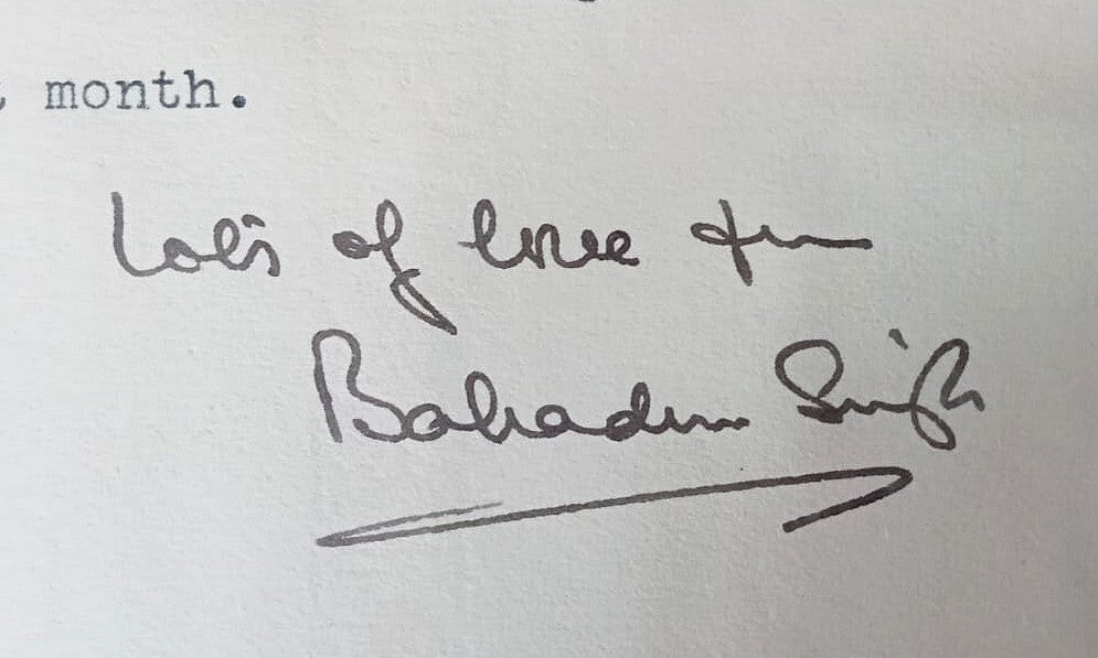 BUNDI STATE India 1946 crested letter signed Maharaja Bahadur Singh