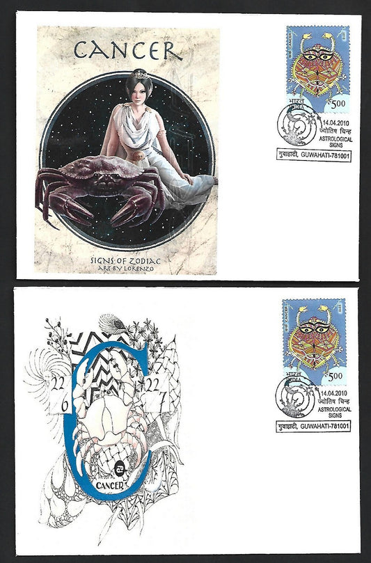 (AOP) India 2010 Zodiac CANCER private FDCs (3)