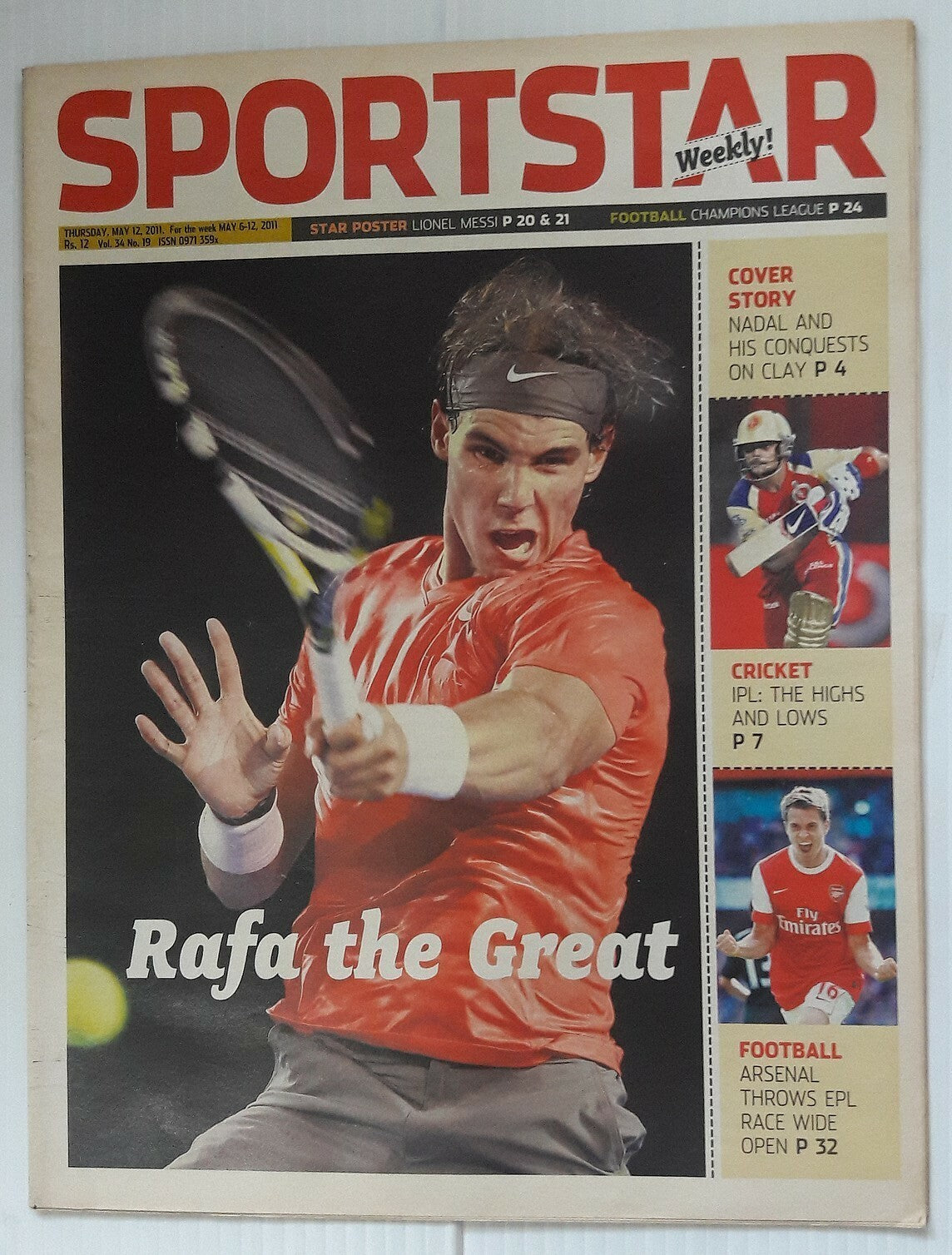 India Sportstar 2006-11 TENNIS cover issues 10” X 13” (5)