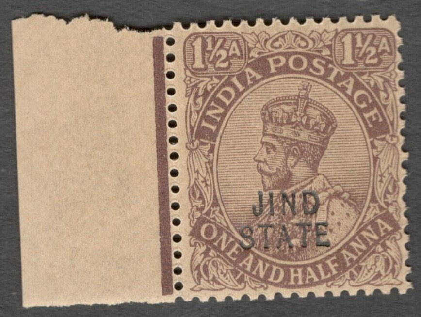 AOP India Jind State KGV 1914-27 1 1/2a MNH. SG 67 £8