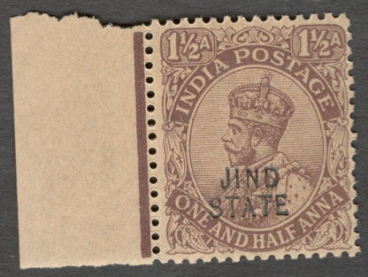 AOP India Jind State KGV 1914-27 1 1/2a MNH. SG 67 £8