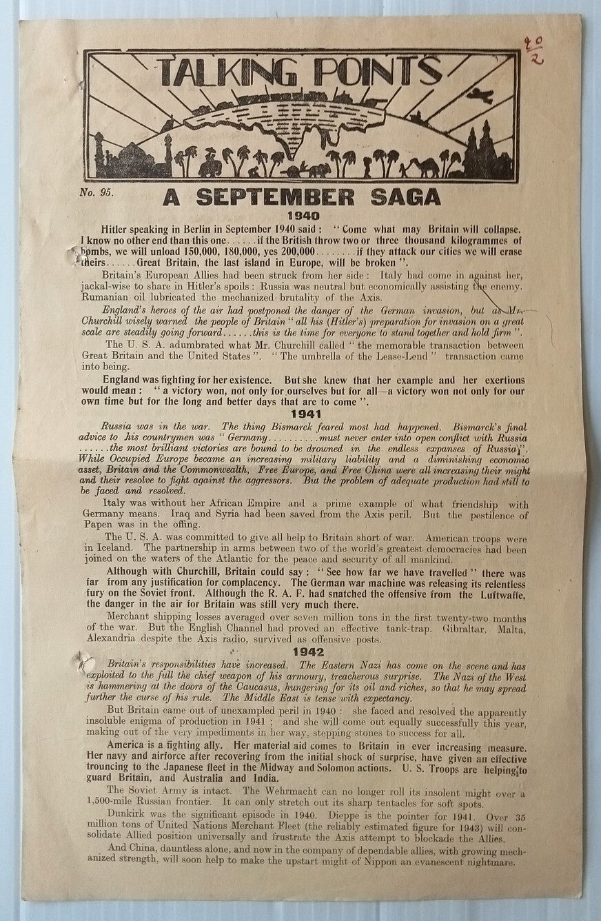 AOP India National War Front Propaganda Leaflet Britain will be Broken 2pgs
