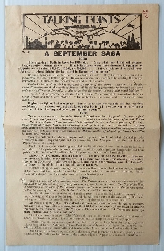AOP India National War Front Propaganda Leaflet Britain will be Broken 2pgs