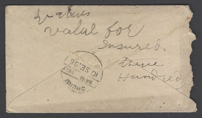 AOP BURMA 1906 KEdVII cover MOULMEIN to India
