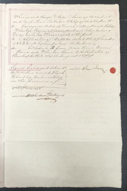 AOP India 1884 4 pages Indenture with QV Special Adhesive 8a