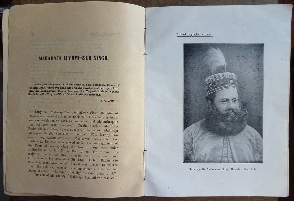 A National Biography of India Volume 1 1911 DAMAGED COVER 10 plates