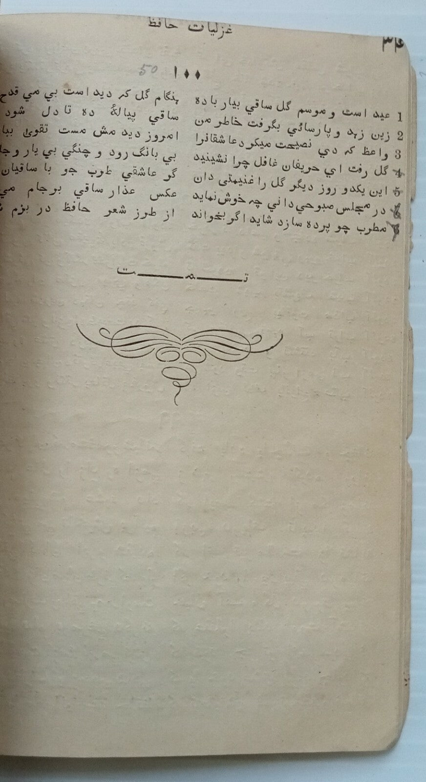 DEWAN I HAFIZ Odes 400-500 SC 1887 see condition India 