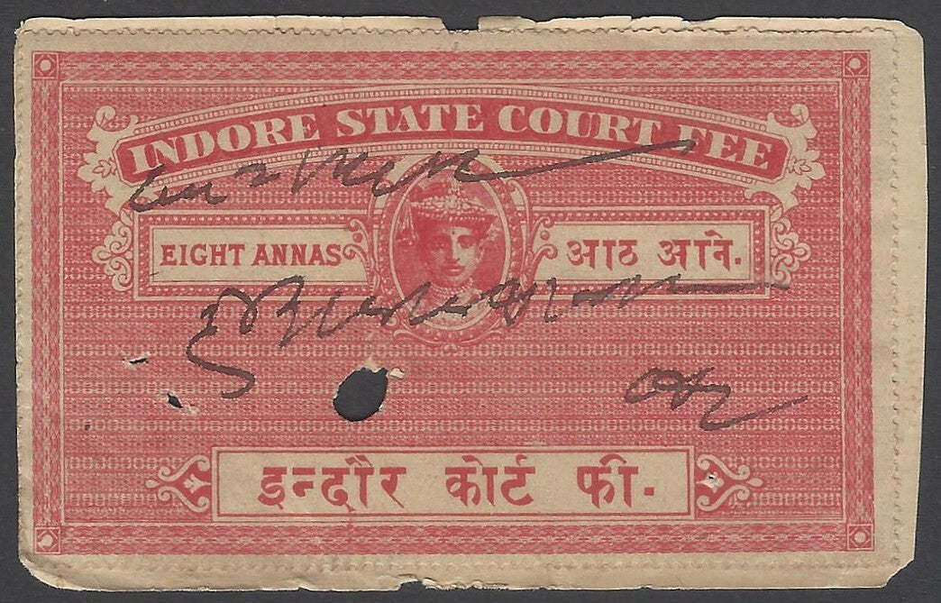 AOP India INDORE / HOLKAR STATE Court Fee 8a red