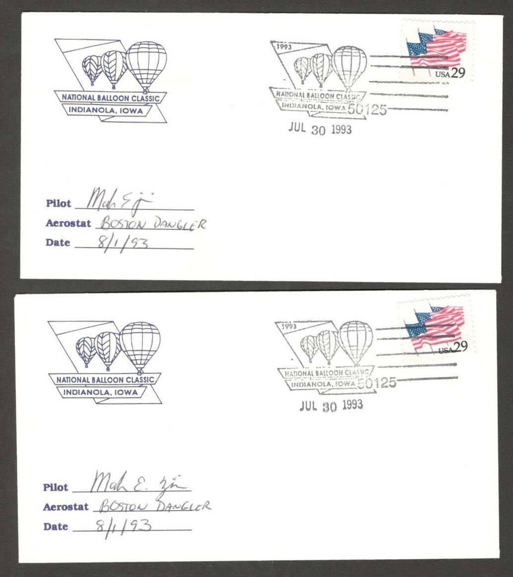 National Balloon Classic, Indianola 1993 covers signed by Pilots (10)