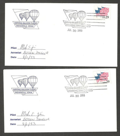 National Balloon Classic, Indianola 1993 covers signed by Pilots (10)