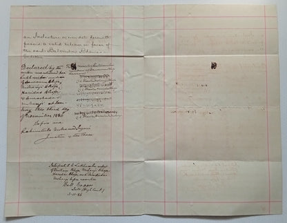 AOP India QV Queen Victoria 1868 Special Adhesive 1R on 1885 document