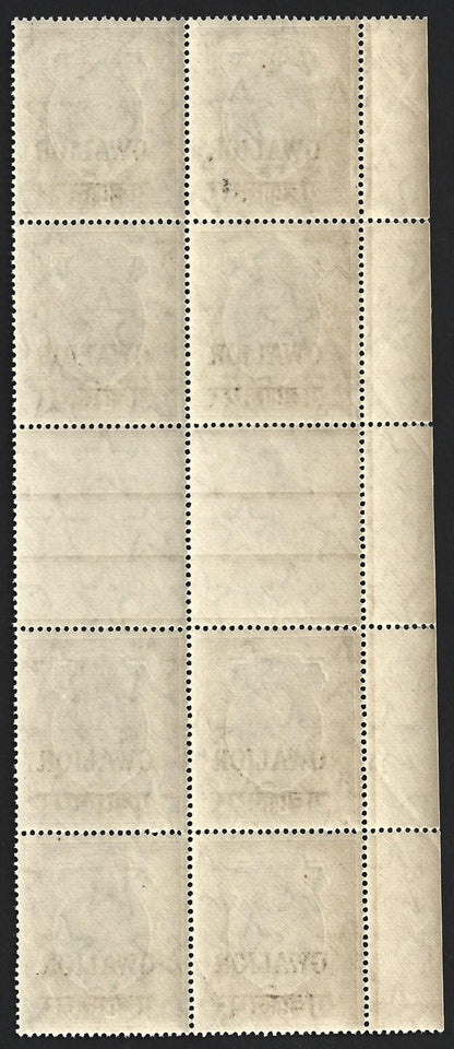 (AOP) India Gwalior State KGVI 1938-48 2R gutter block of 8 MNH. SG 113 £200