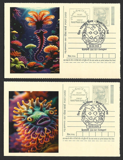 India 2024 World Ocean Day cards MARINE LIFE (3)