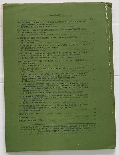 AOP India JOURNAL OF THE BOMBAY NATURAL HISTORY SOCIETY April 1992