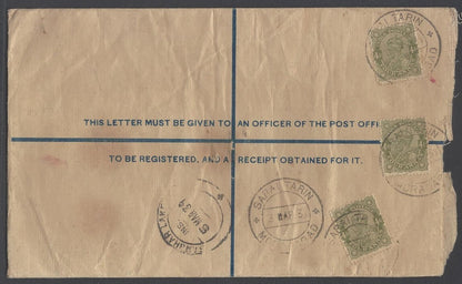 AOP India KGV/KGVI registered envelope usages (7)