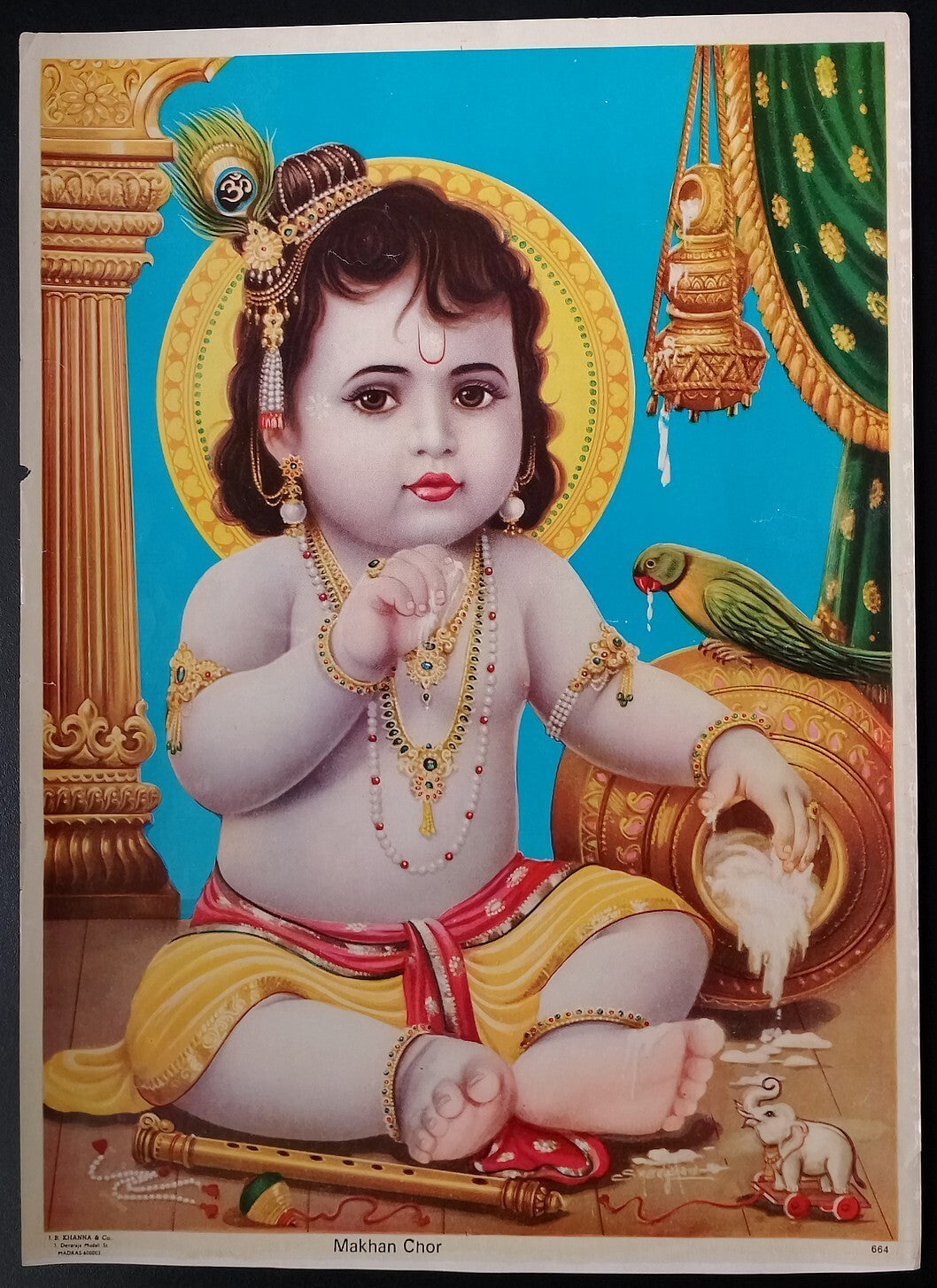 (AOP) India vintage poster MAKHAN CHOR by J.B. Khanna 13x10inches