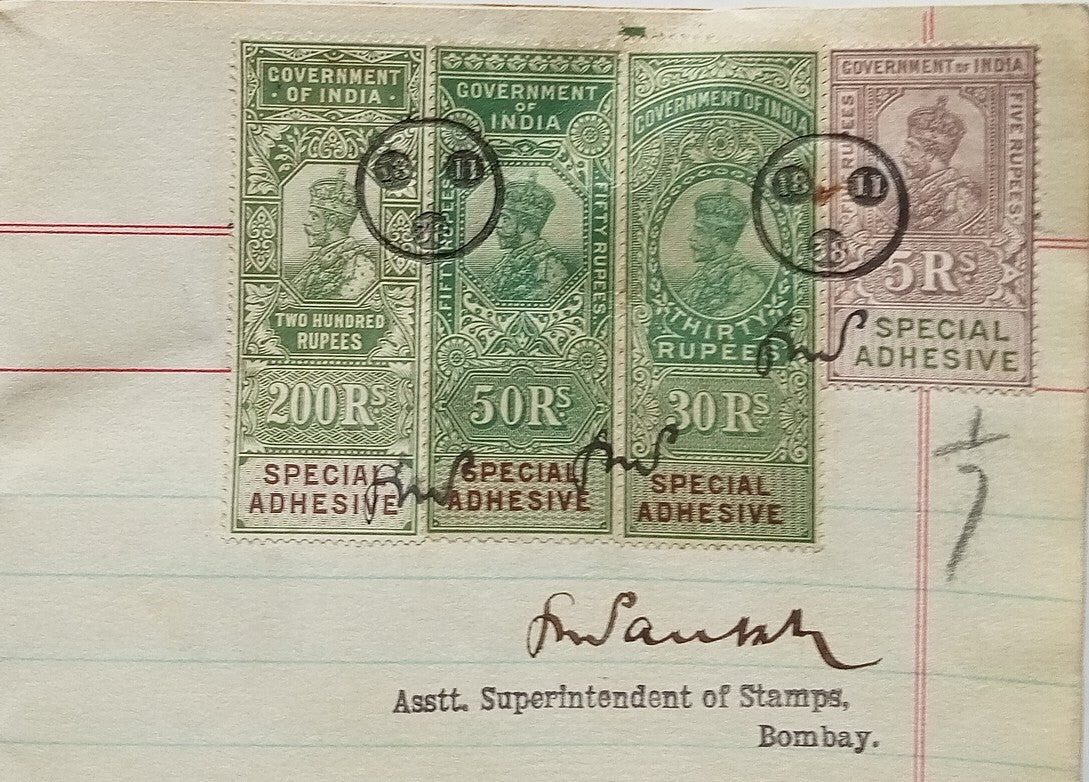 AOP India 1938 indenture signed NAVAZBAI TATA w/o Dadabhoy Jehangir Tata