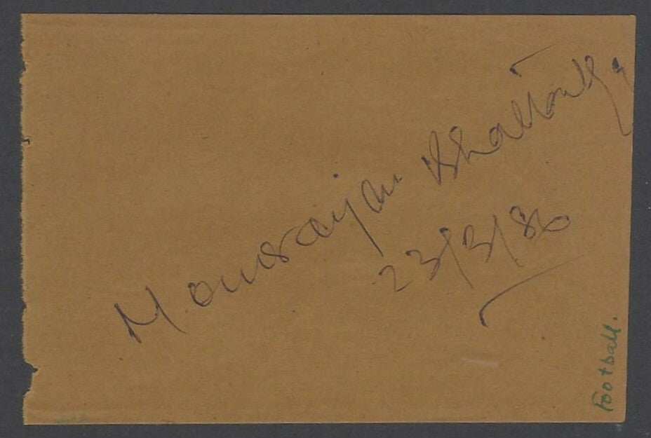 AOP Monoranjan Bhattacharya, Footballer signed autograph book page India