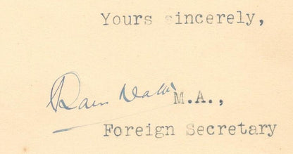 India 1932 crested letter HIS HIGHNESS GOVERNMENT / RAJ ALWAR signed Foreign Sec