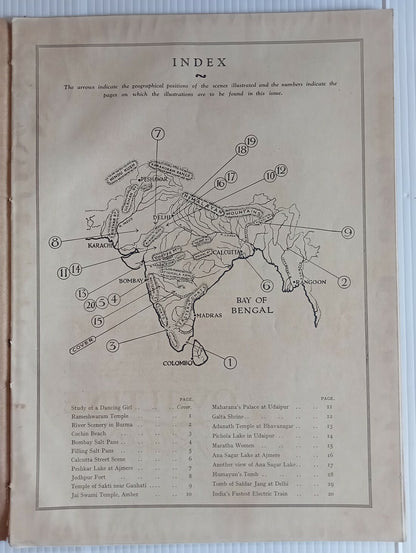 INDIAN PICTORAL EDUCATION 1929.30 Voll.1 No.5 Temples, Rivers,Salt, Dancing Girl