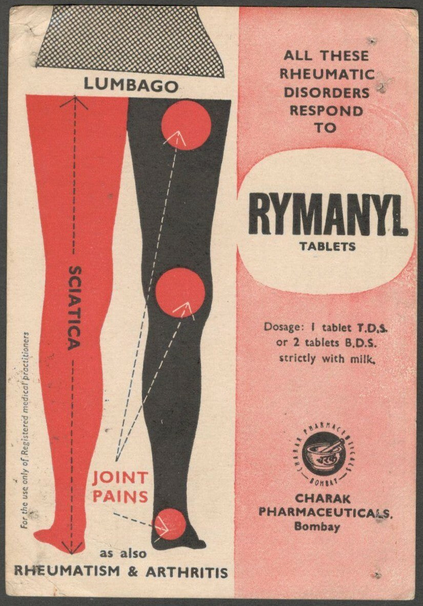 AOPIMT India 1968 advertisement postcard POSEX for UTERUS DISORDERS