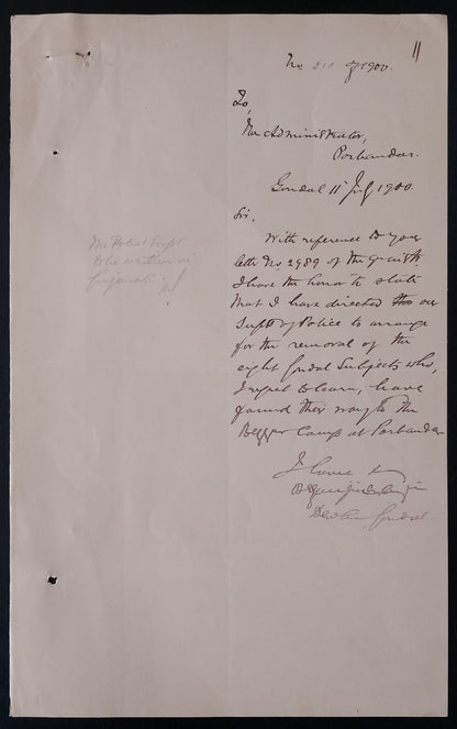 India Official correspondence - 1900 Famine - beggar camps