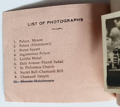 AOP India MYSORE vintage booklet with 9 small photographs