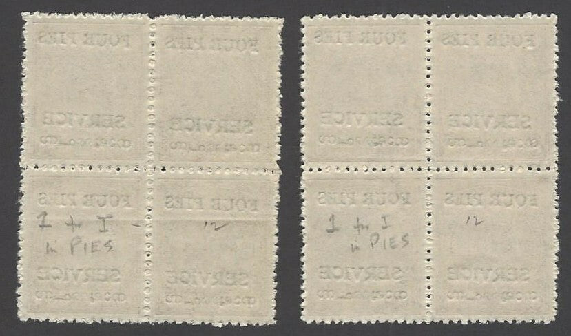India Travancore Cochin 4p constant error P1ES for PIES – 2 blocks of 4
