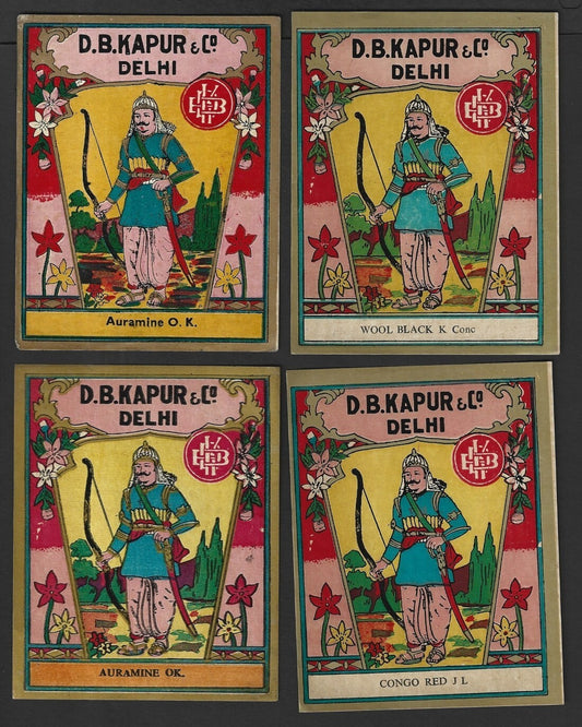 India vintage labels D.B. KAPUR , Delhi - MAHARANA PRATAP SINGH (6)