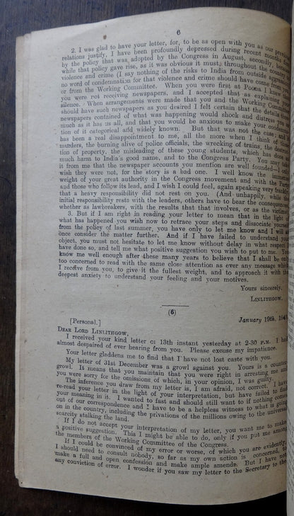 India 1944 GOI publication CORRESPONDENCE WITH MR. GANDHI 1942-4 125pgs