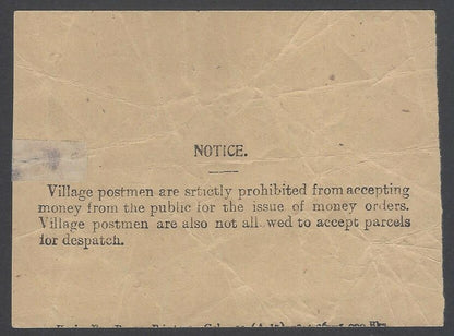 AOPIMT India Village Office registered letter receipt 1927 