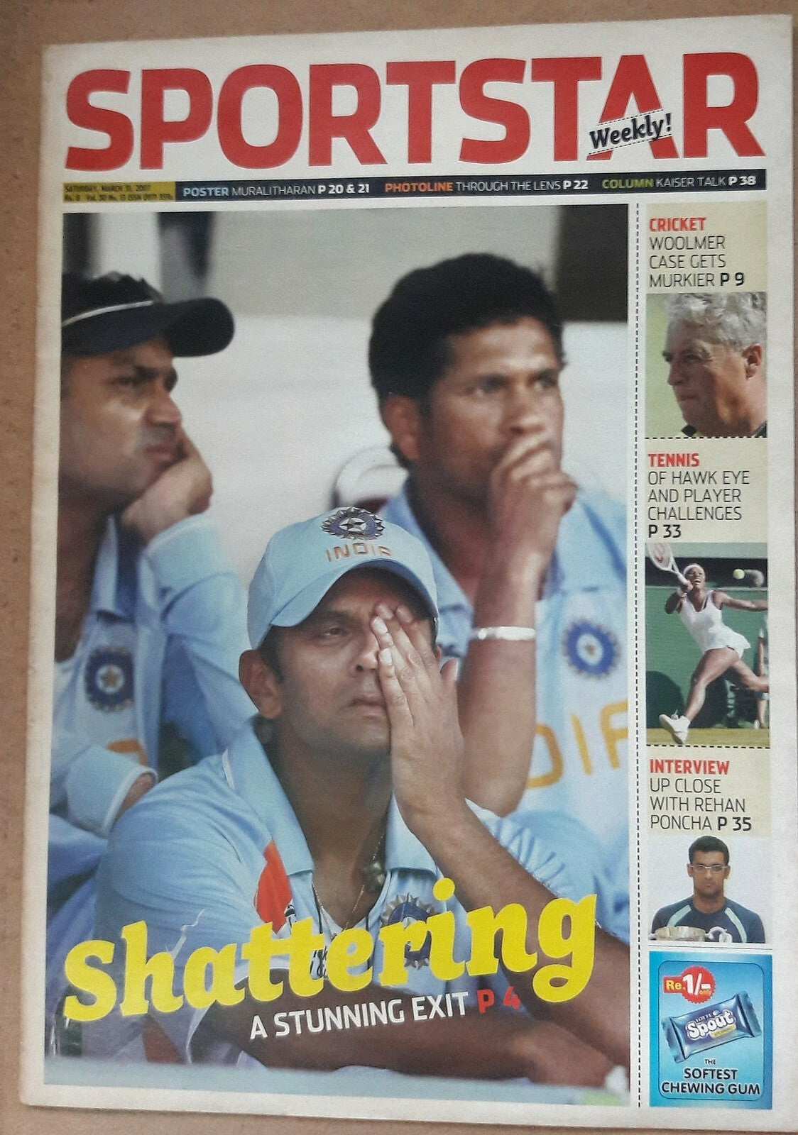 India Sportstar 2007-11 CRICKET cover issues 10” X 13” (5)