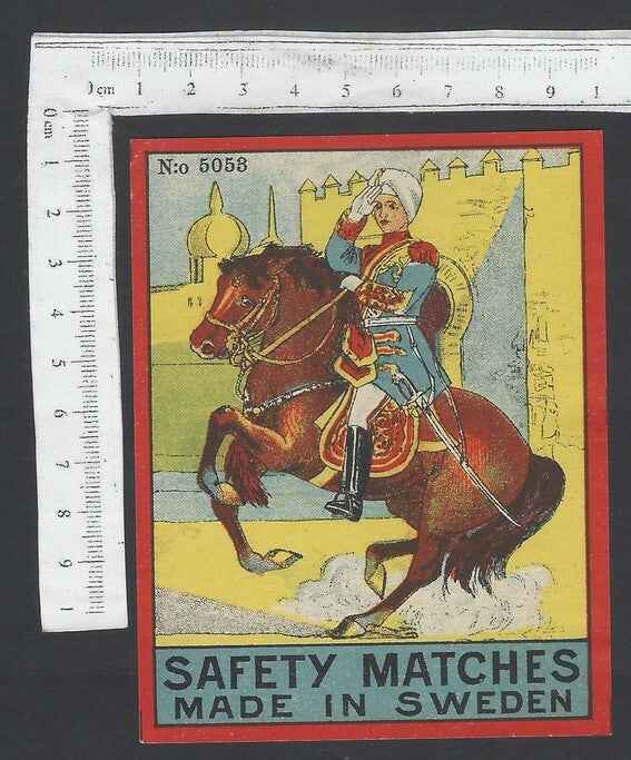 AOP India vintage packet size label JHANSI KI RANI Made in Sweden