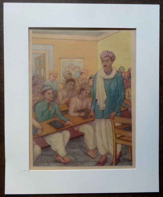 India Life of Gandhi print in card frame 8" x 10" C