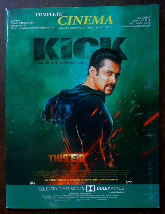 Bollywood Trade magazine COMPLETE CINEMA 12 July 2014 - Salman Khan KICK cover