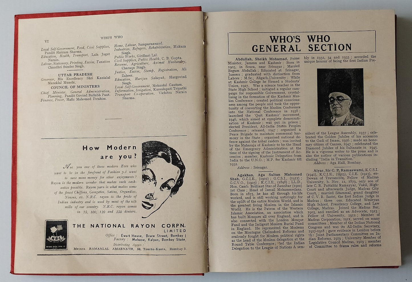 AOP WHO'S WHO IN INDIA 1954