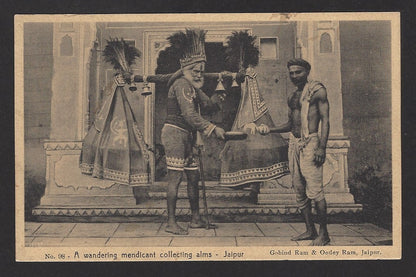Jaipur – A Walking Mendicant vintage postcard India