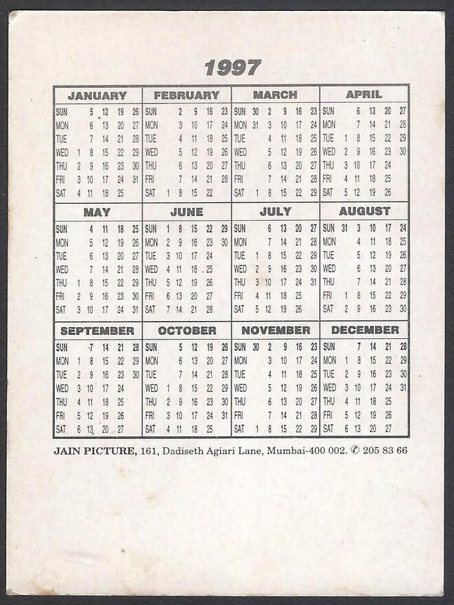 AOP2 India Bollywood 1997 Pocket Calendar - JUHI CHAWLA & ANIL KAPOOR