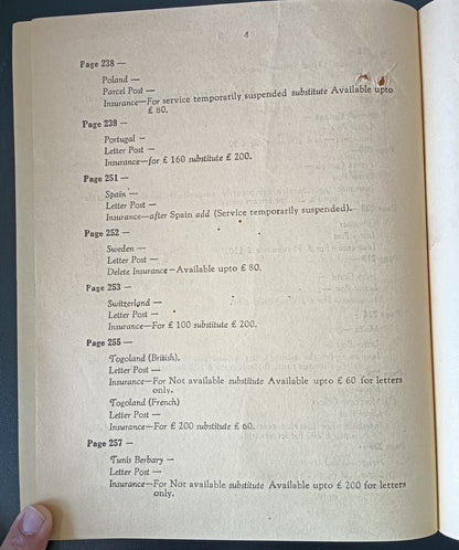 India POSTAL NOTICE No. 8 5th May 1947 Insured Letter Services + CIRCULAR No. 7
